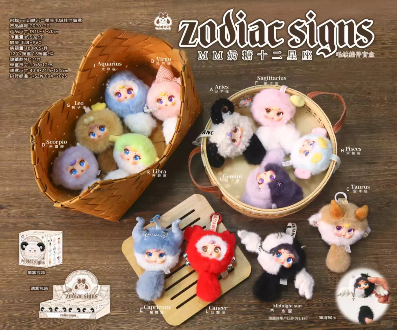 MM Milk Candy Cute Zodiac Signs Plush Series Blind Box