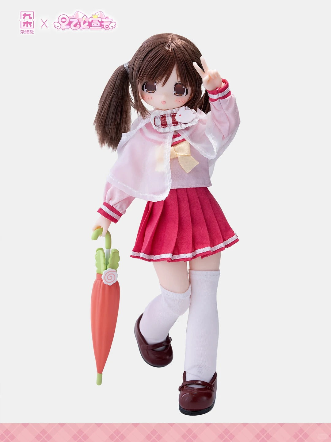 Saotome Manifesto BJD doll in a pink and white outfit