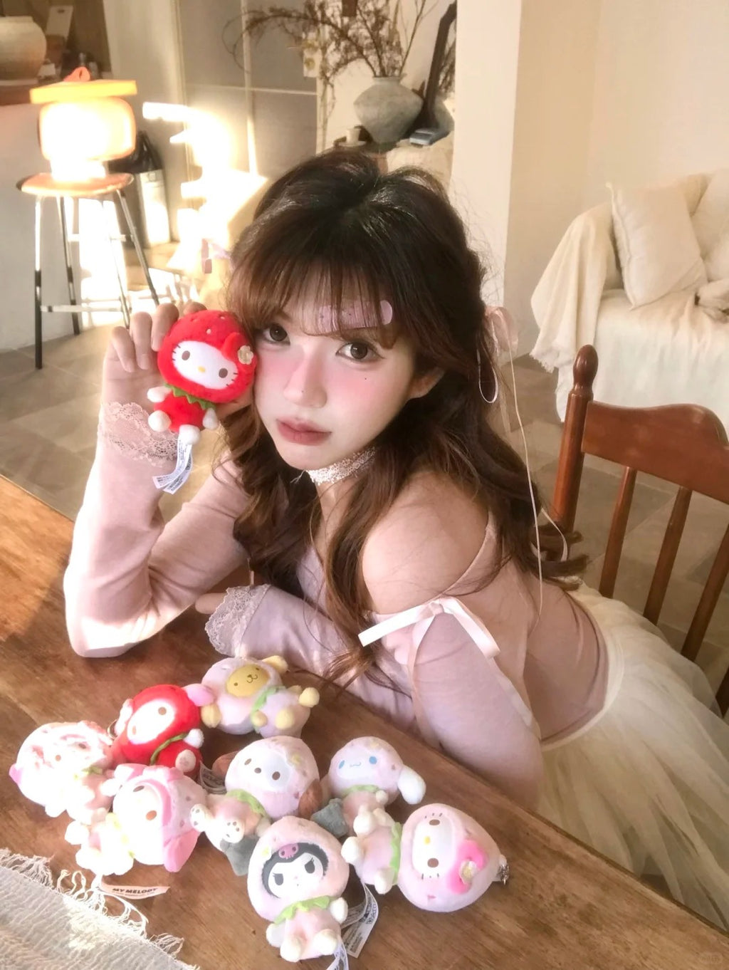 Sanrio Sweet Strawberry Plush Keychain Blind Box