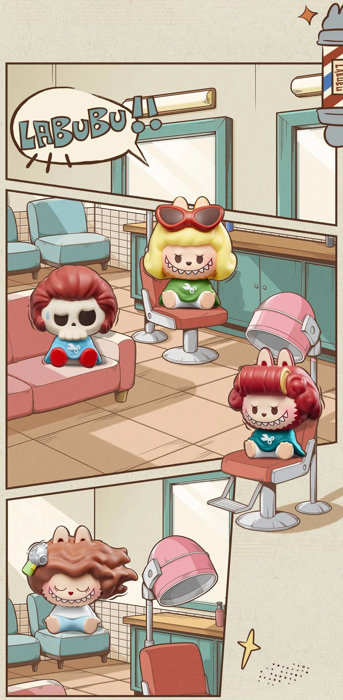 POP MART The Monsters Hair Salon bean Series