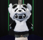 STITCH Panda Vinyl Plush Hanging Card