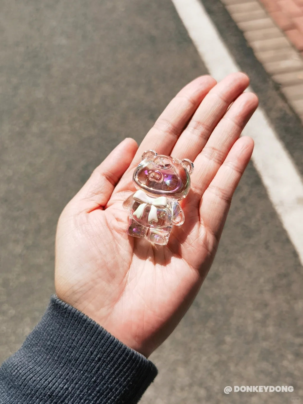 LULU THE PIGGY Pearl Opal Teddy Mini Hanging Card