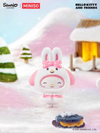 Sanrio Flocked Cloak Blind Box - 3 Face-Changing Plush Keychain Collectibles