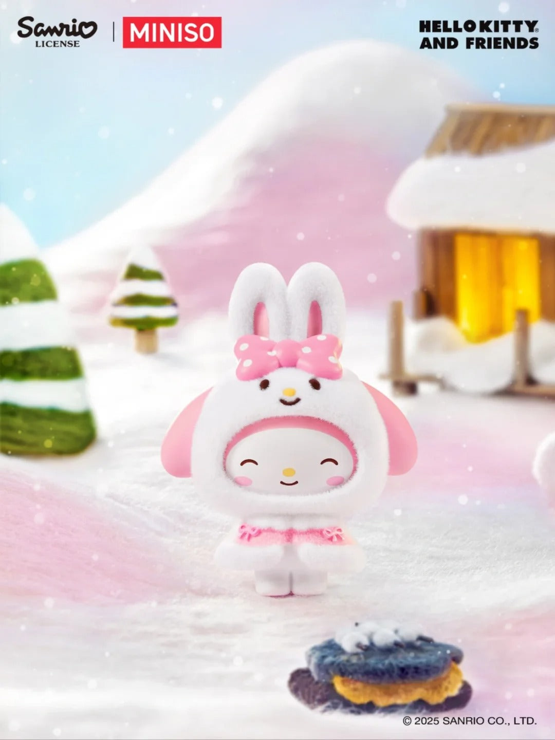 Sanrio Flocked Cloak Blind Box - 3 Face-Changing Plush Keychain Collectibles