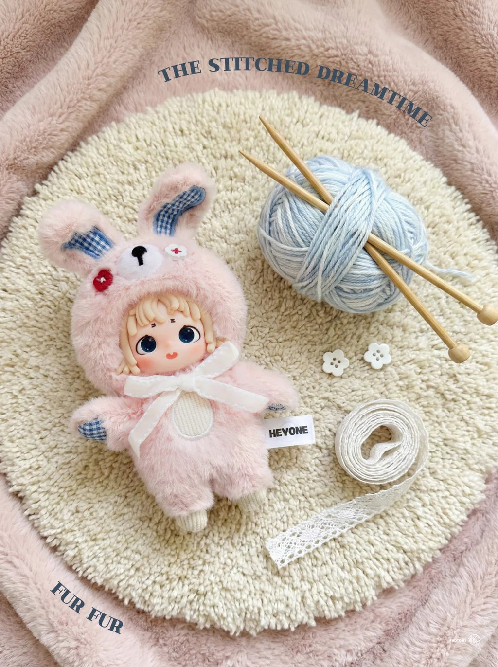 FURFUR The Stitched Dreamtime Blind Box - Retro Plush Doll Collectible with Poseable Skeleton