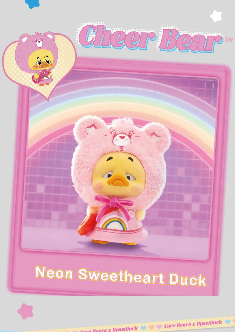 UPSETDUCK X Care Bears V2 Neon Sweetheart Duckling Plush Blind Box - Designer Collectible