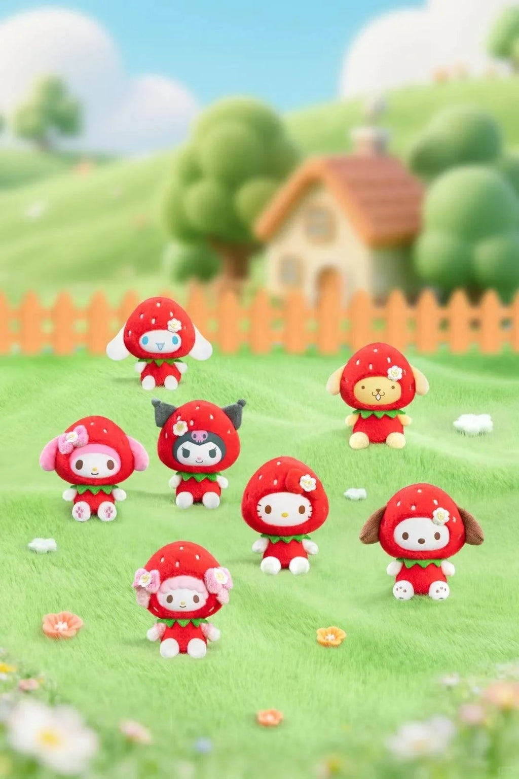 Sanrio Sweet Strawberry Plush Keychain Blind Box