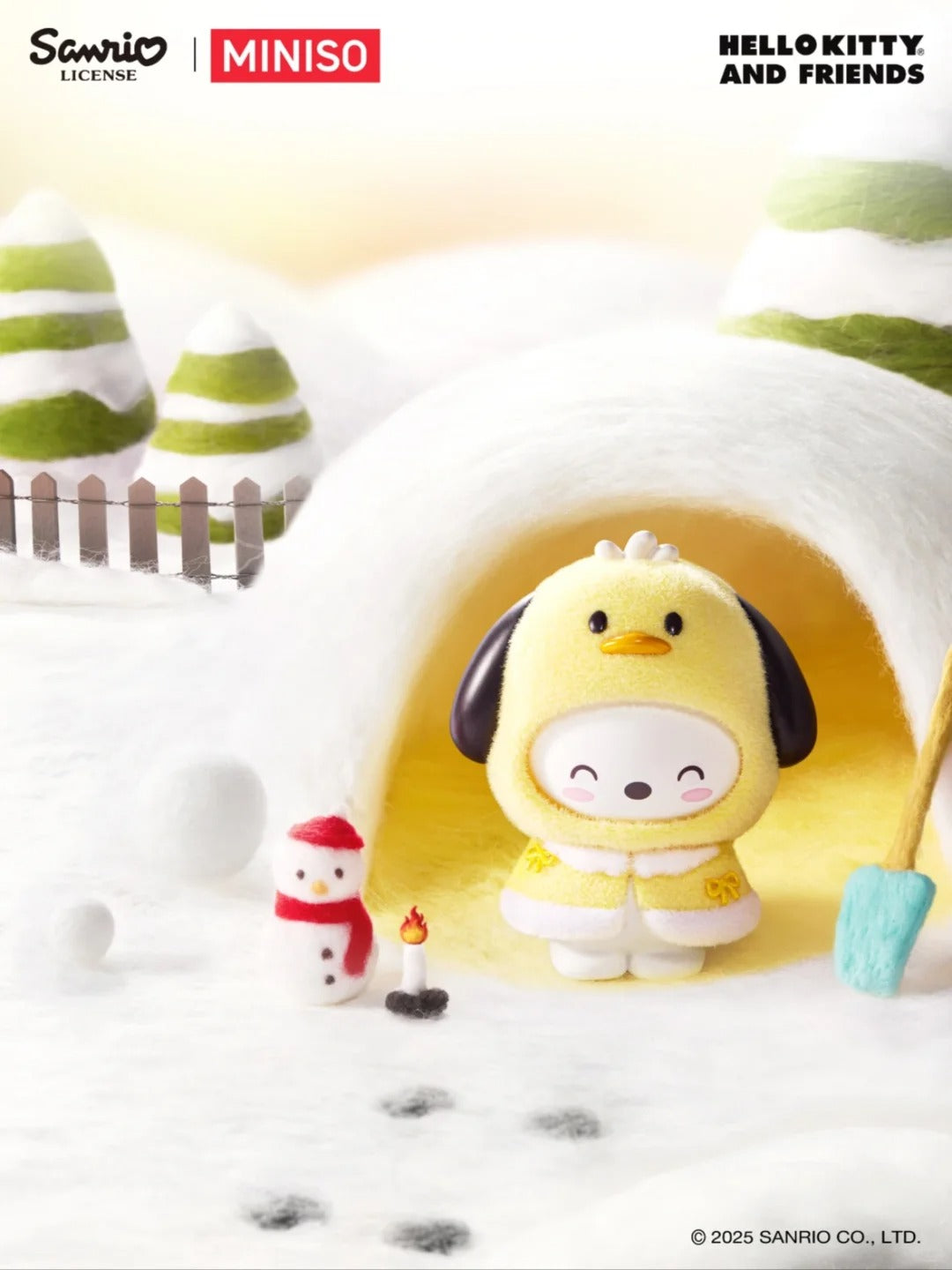 Sanrio Flocked Cloak Blind Box - 3 Face-Changing Plush Keychain Collectibles