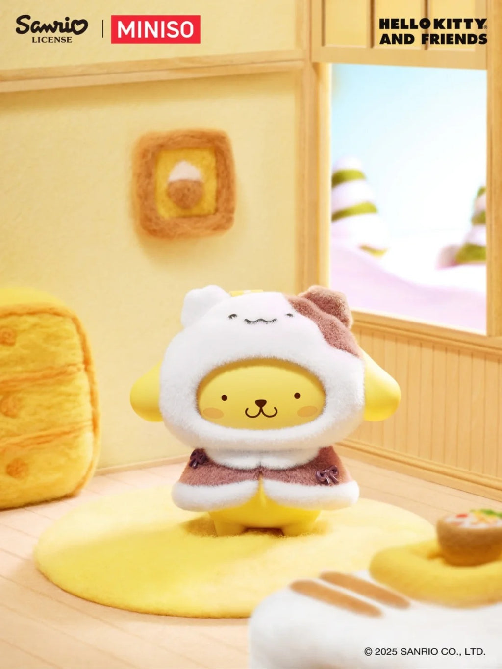 Sanrio Flocked Cloak Blind Box - 3 Face-Changing Plush Keychain Collectibles