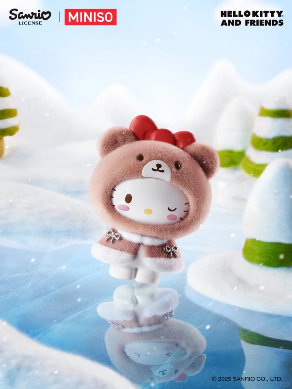 Sanrio Flocked Cloak Blind Box - 3 Face-Changing Plush Keychain Collectibles