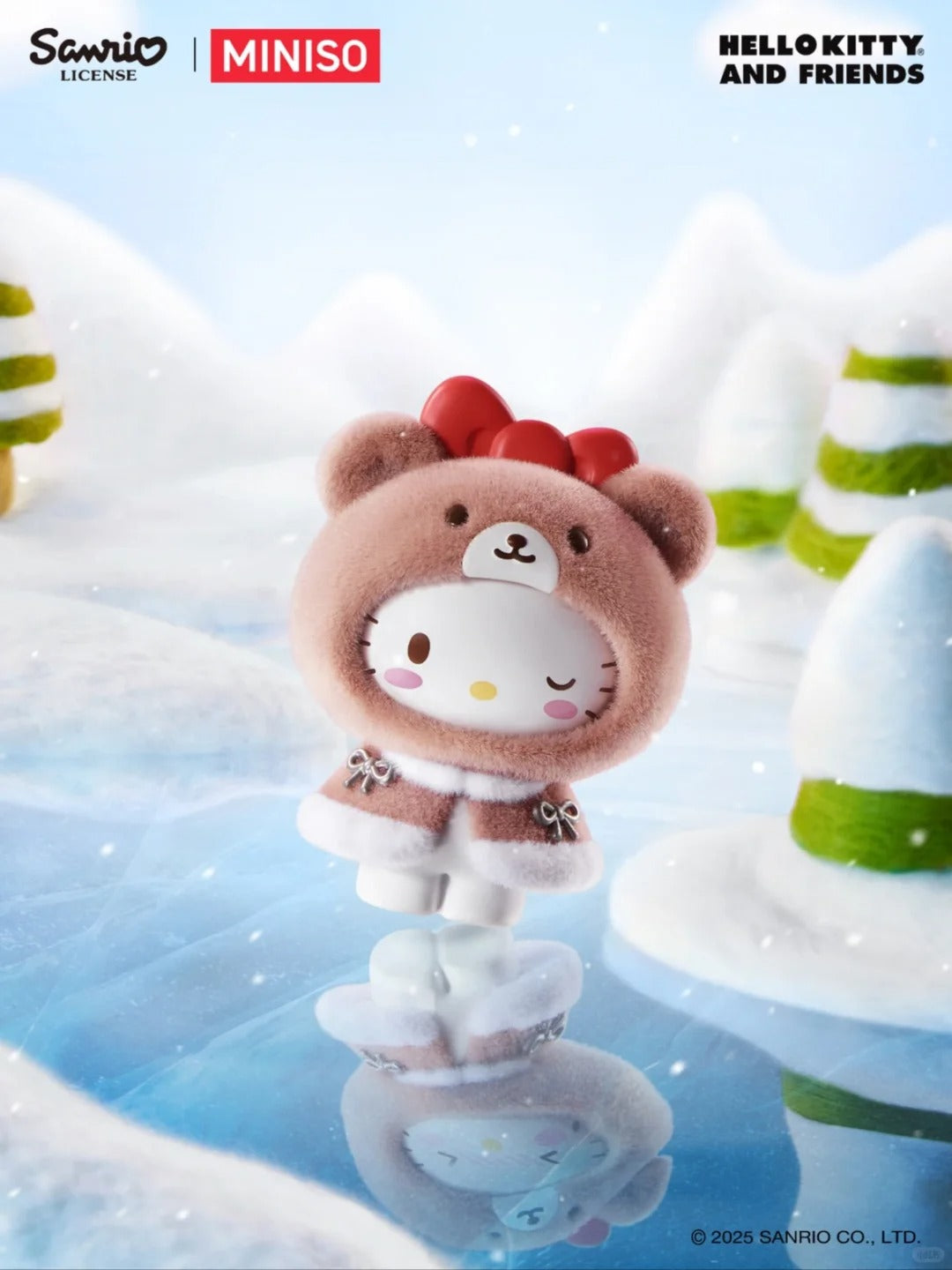 Sanrio Flocked Cloak Blind Box - 3 Face-Changing Plush Keychain Collectibles