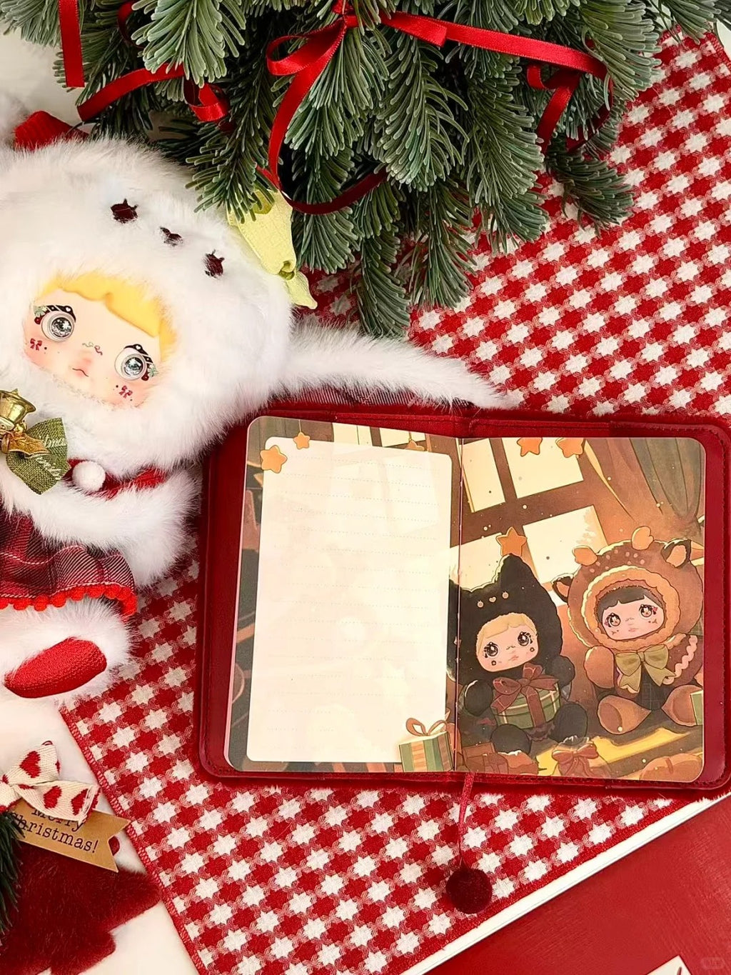 Nommi Christmas Limited - Edition Plush Notebook with Full - Color Inner Pages