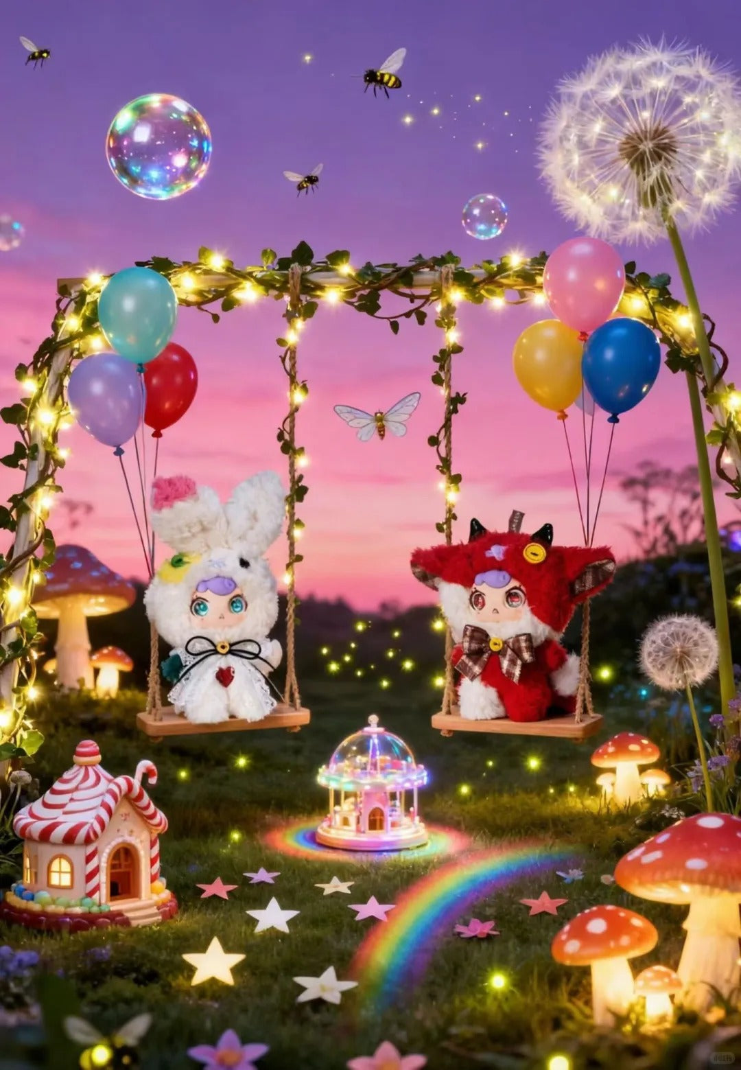 ZAZA Patch Town Vinyl Plush Blind Box | Double Flow Sand Bubble Eye Kawaii Toys