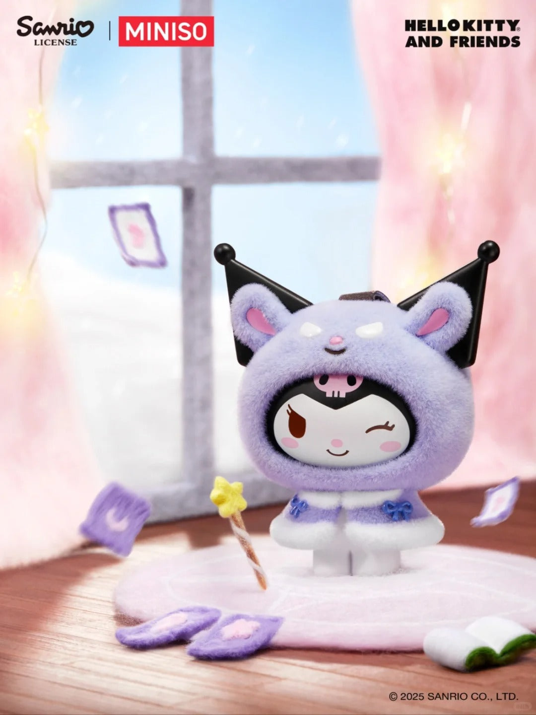 Sanrio Flocked Cloak Blind Box - 3 Face-Changing Plush Keychain Collectibles