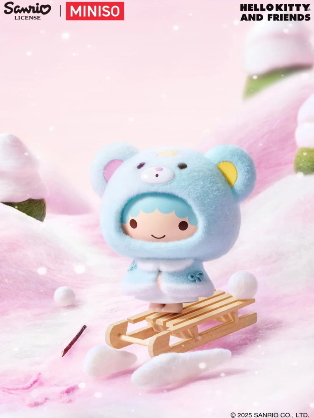 Sanrio Flocked Cloak Blind Box - 3 Face-Changing Plush Keychain Collectibles