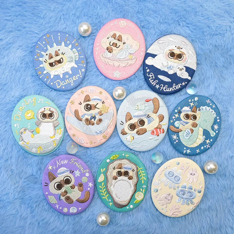 AZUKISAN Oceanic Series Embroidered Badge Blind Bag