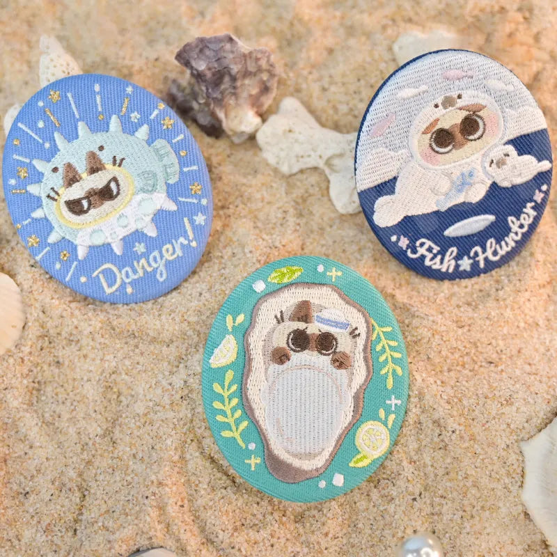 AZUKISAN Oceanic Series Embroidered Badge Blind Bag