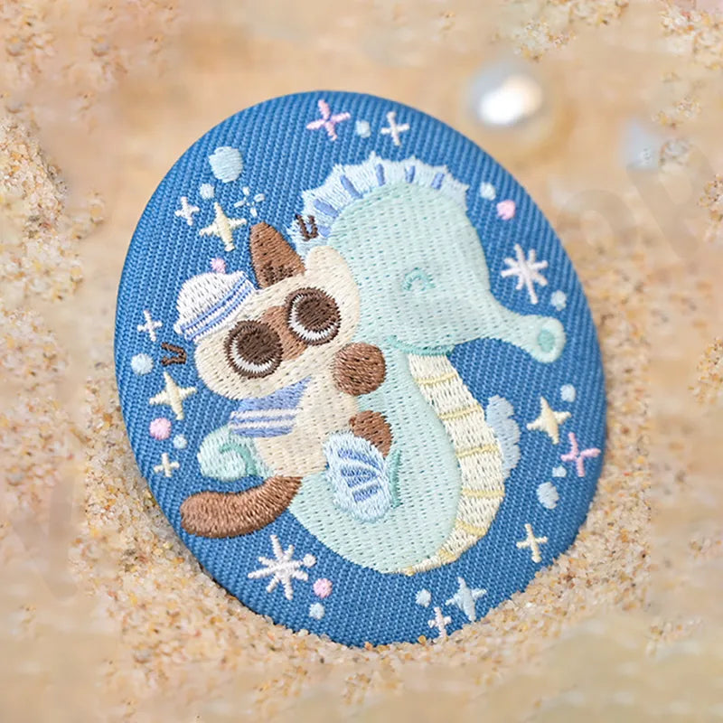 AZUKISAN Oceanic Series Embroidered Badge Blind Bag