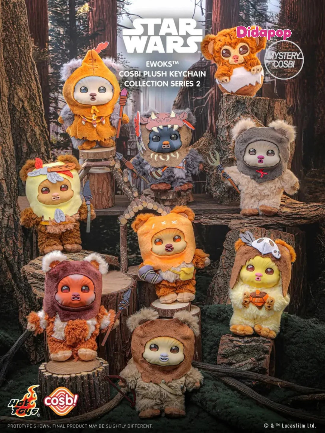 Hot Toys Star Wars Ewoks Cosbi Plush Keychain Collection Series 2
