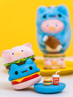 LuLu The piggy × Mao Mao Chong Kabo Stackable Hamburger Plush & Vinyl Keychain