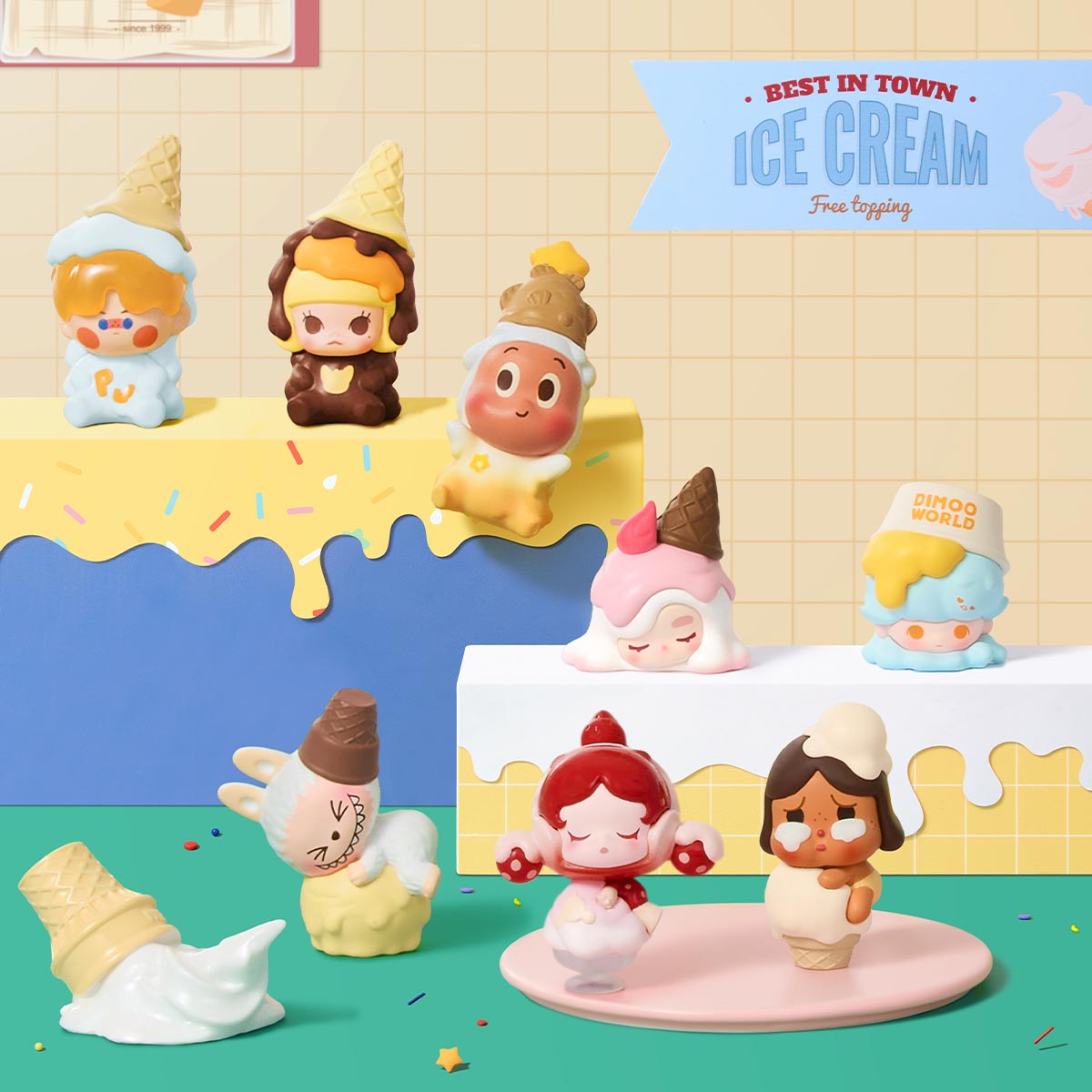 POP BEAN Melt Ice Cream Series Figures Set