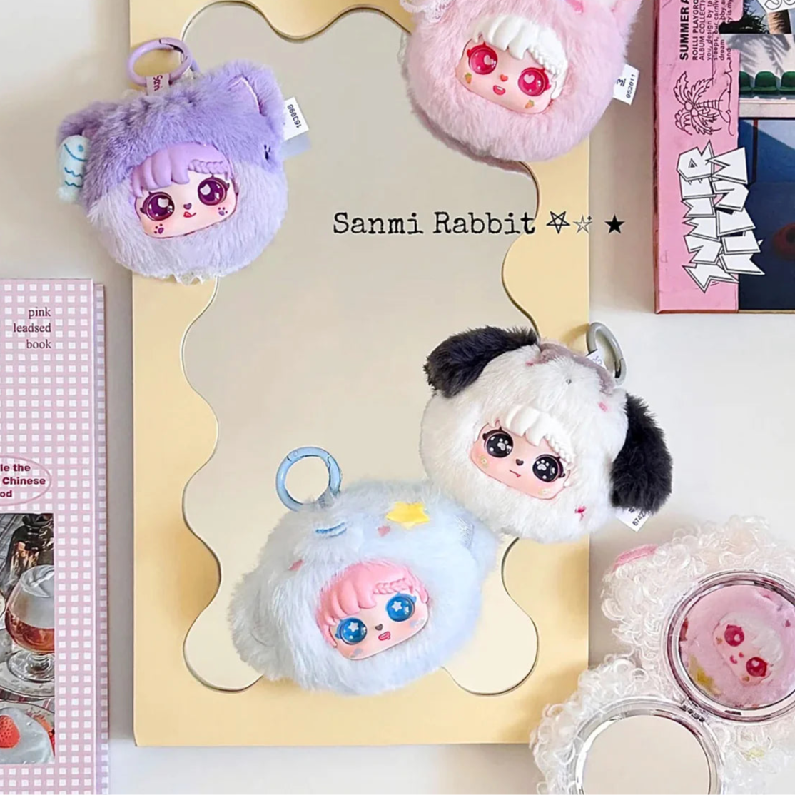 SANMI RABBIT Animal Cosmetic Mirror Plush Series Blind Box