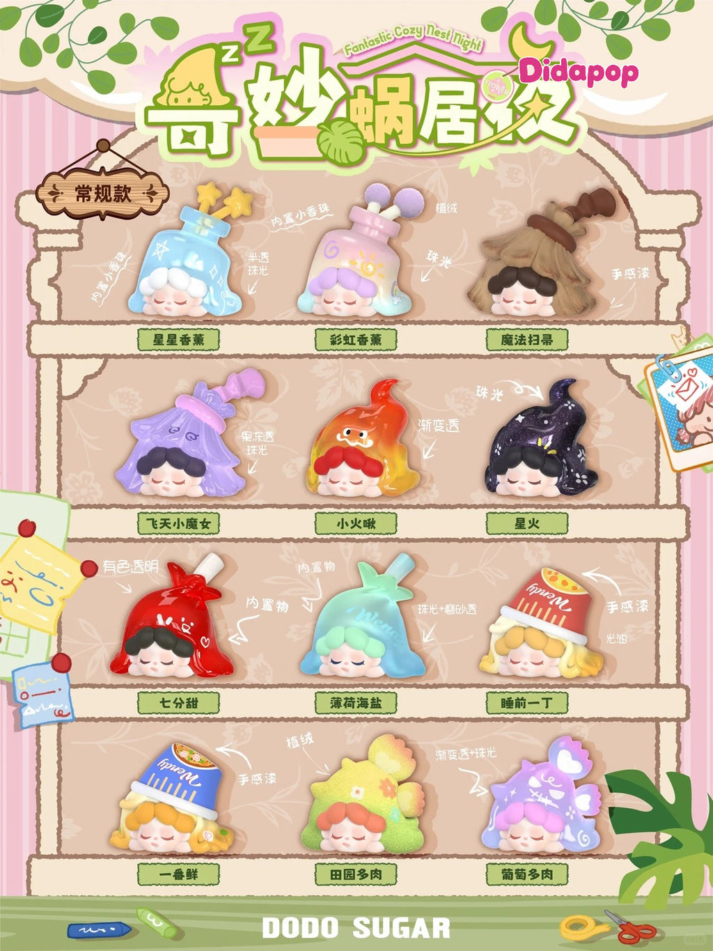 DODO SUGAR Wendy Fantastic Cozy Nest Night Minibean Series Blind Box