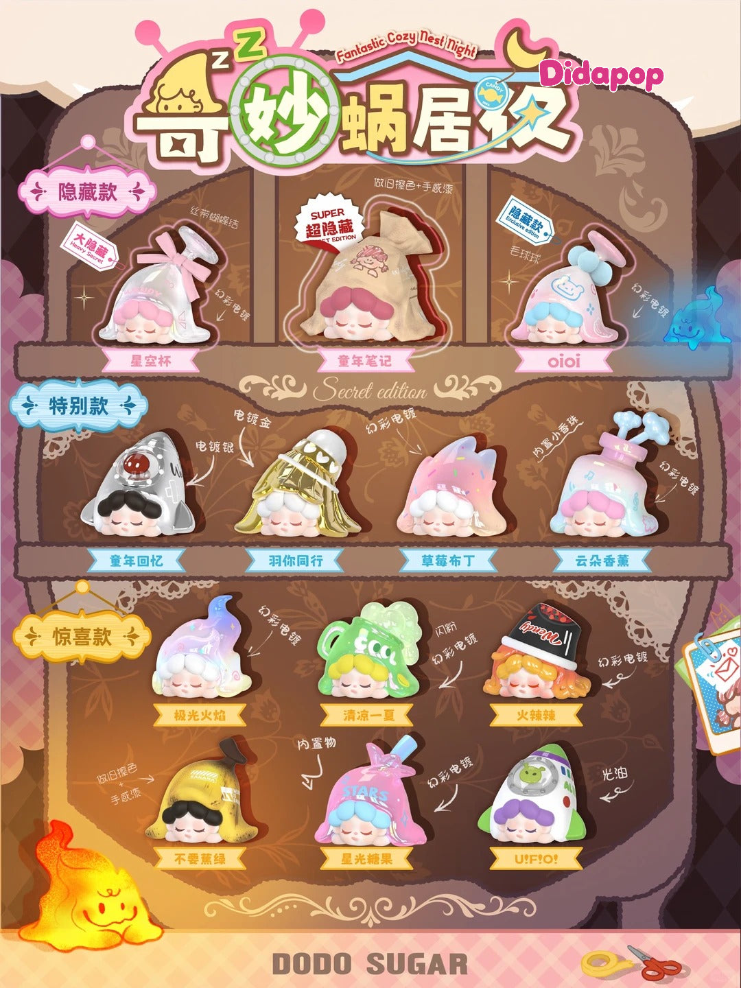 DODO SUGAR Wendy Fantastic Cozy Nest Night Minibean Series Blind Box