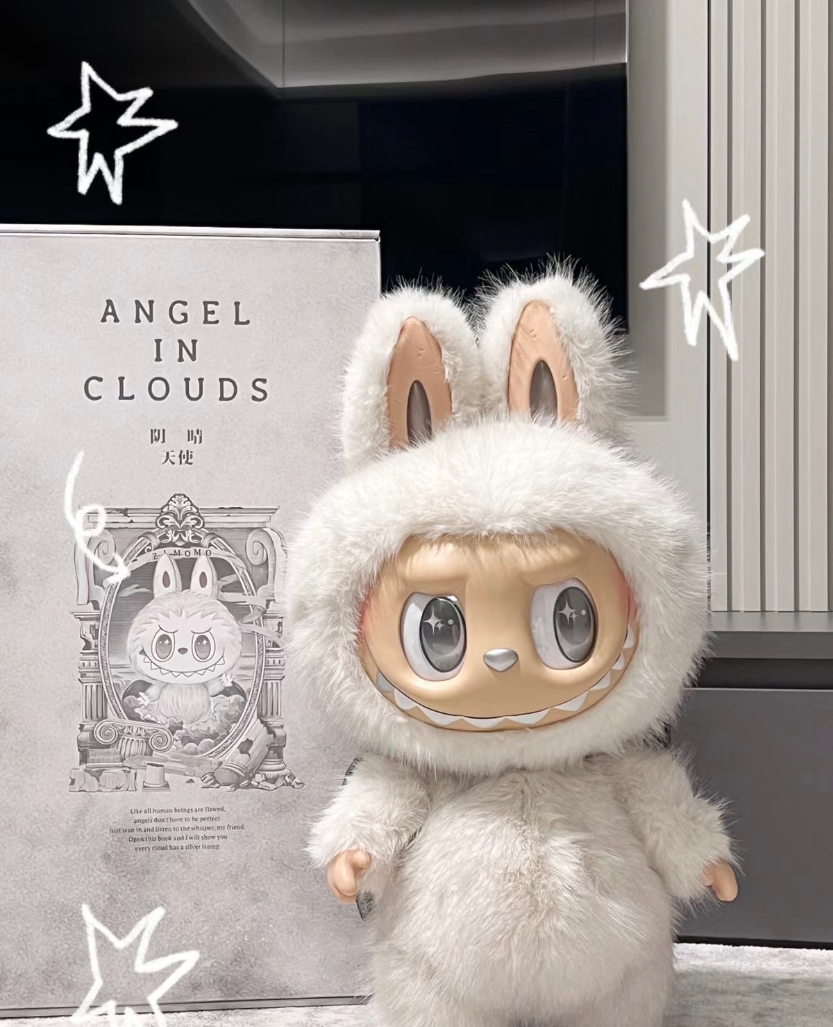 ZIMOMO labubu The Monsters Angel In Clouds Vinyl Plush Doll – DidaPop