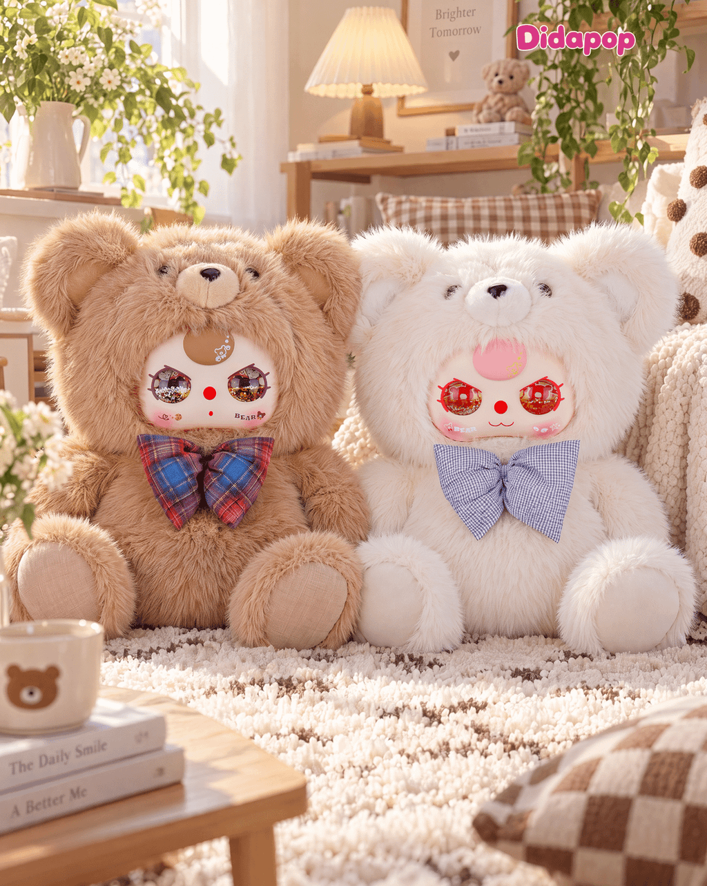 Baby Three Abebe Big Bear 1000% plush in brown and white