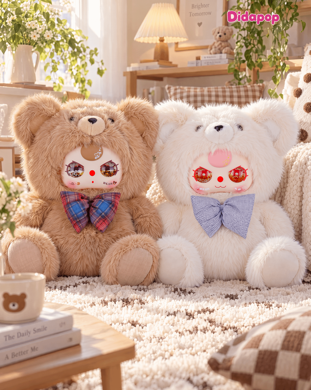 Baby Three Abebe Big Bear 1000% plush in brown and white